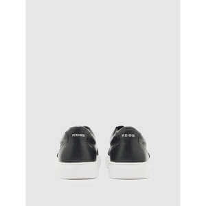 REISS Finton Bonded-Leather Low-Tip Trainers